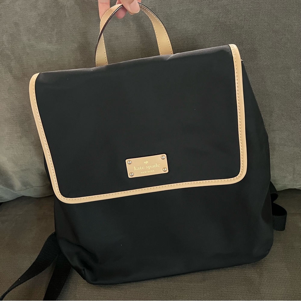 Kate Spade light weight nylon backpack NWT black Kennedy Park